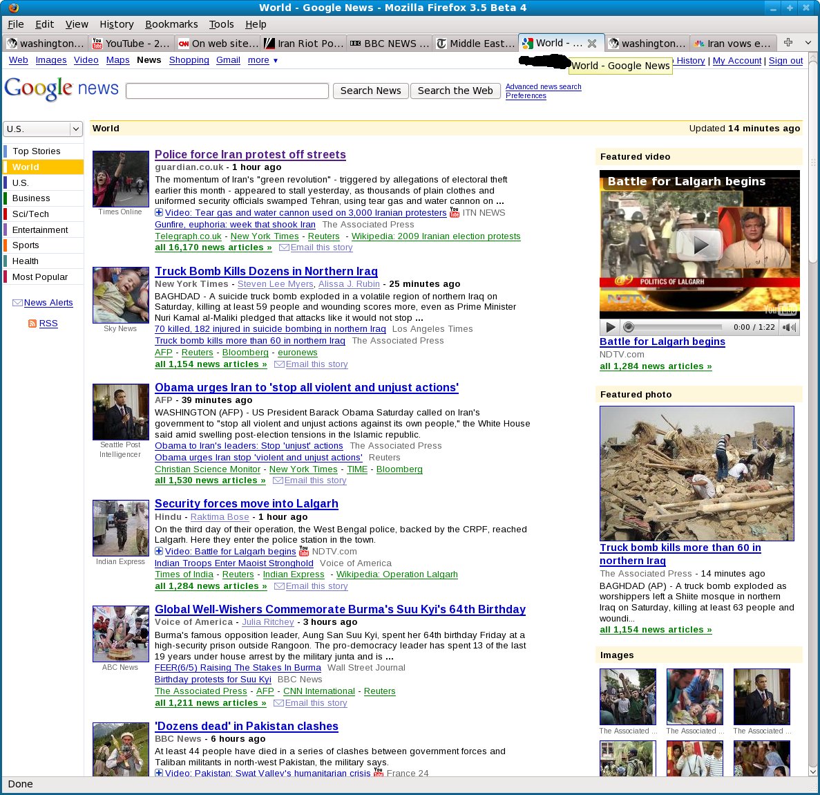 Google News Headlines...more about tear gas and water cannon!! Hours after a blatant, cold blooded murder!