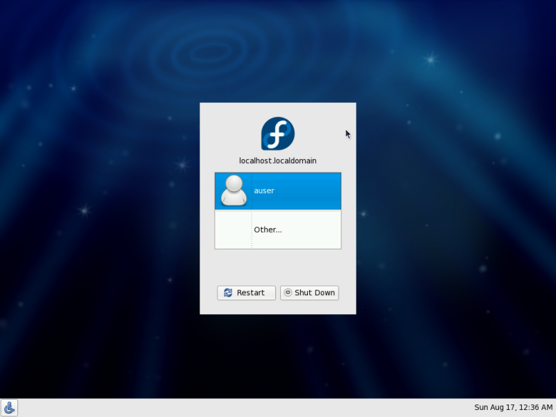 Fedora Desktop Greeter